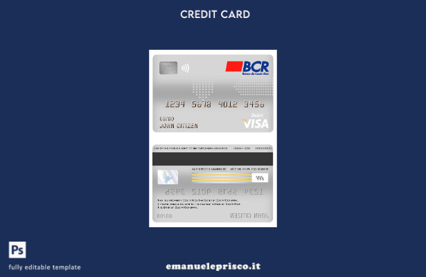stile verificato Costa Rica Modello di carta di debito visto bancario della Banc